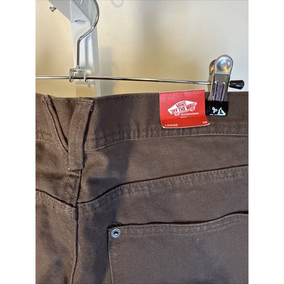 NEW Vans Canvas Double Knee Loose Fit Carpenter Pant Brown Sz 28 Waist Skater - Picture 7 of 10